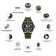 Awarder Embroidery Black-Army Green Green  Battery 10ATM