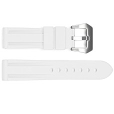 Ремінець для годинника 3001 Silicone White-Silver 24 мм.