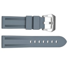 Ремінець для годинника 3001 Silicone Grey-Silver 24 мм.