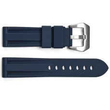 Ремінець для годинника 3001 Silicone Blue-Silver 24 мм.