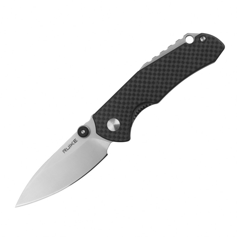Ніж складаний кишеньковий Ruike P671-CB, (7 см) 14C28N / G10&carbon fiber чорний