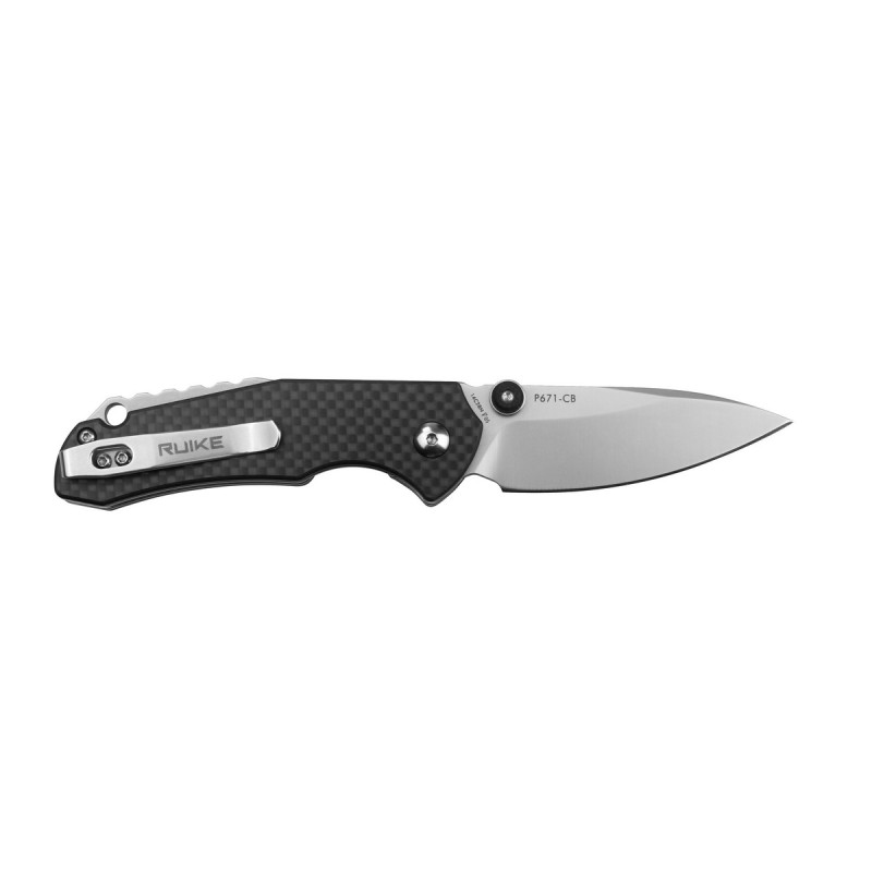 Ніж складаний кишеньковий Ruike P671-CB, (7 см) 14C28N / G10&carbon fiber чорний