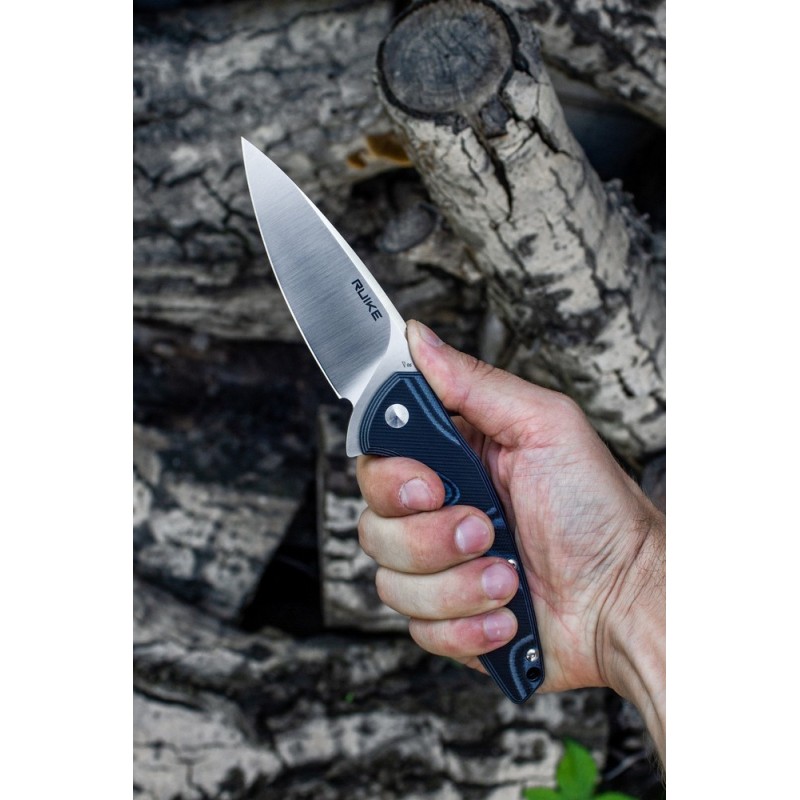 Ніж складаний туристичний Ruike Fang P105-Q, (9.2 см) 14C28N / G10 синій