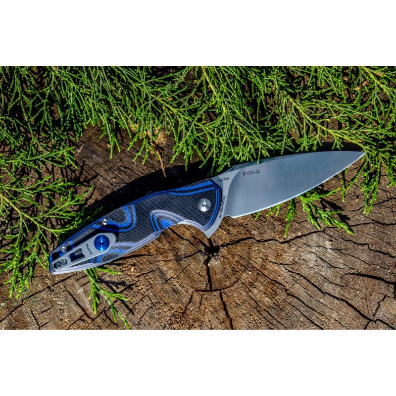 Ніж складаний туристичний Ruike Fang P105-Q, (9.2 см) 14C28N / G10 синій