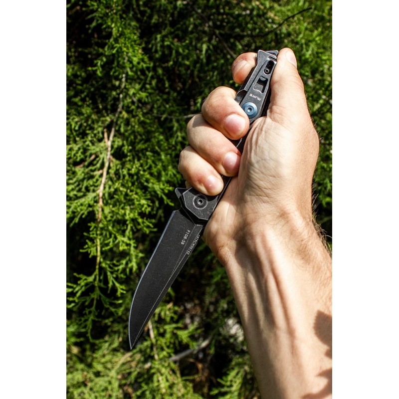 Ніж складаний туристичний Ruike P108-SB, (8.8 см) 14C28N / 3cr14n чорний