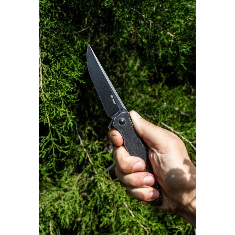 Ніж складаний туристичний Ruike P108-SB, (8.8 см) 14C28N / 3cr14n чорний