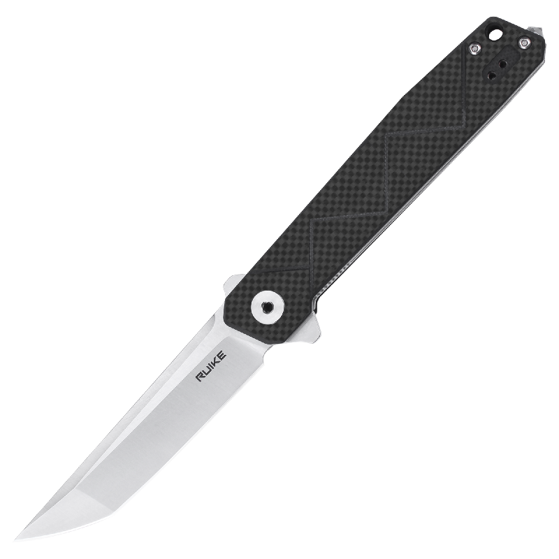 Ніж складаний туристичний Ruike P127-CB, (9.1 см) 14C28N / G10 + carbon fiber чорний