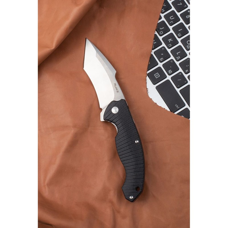 Ніж складаний туристичний Ruike P851-B, (8.9 см) 14C28N / G10 чорний