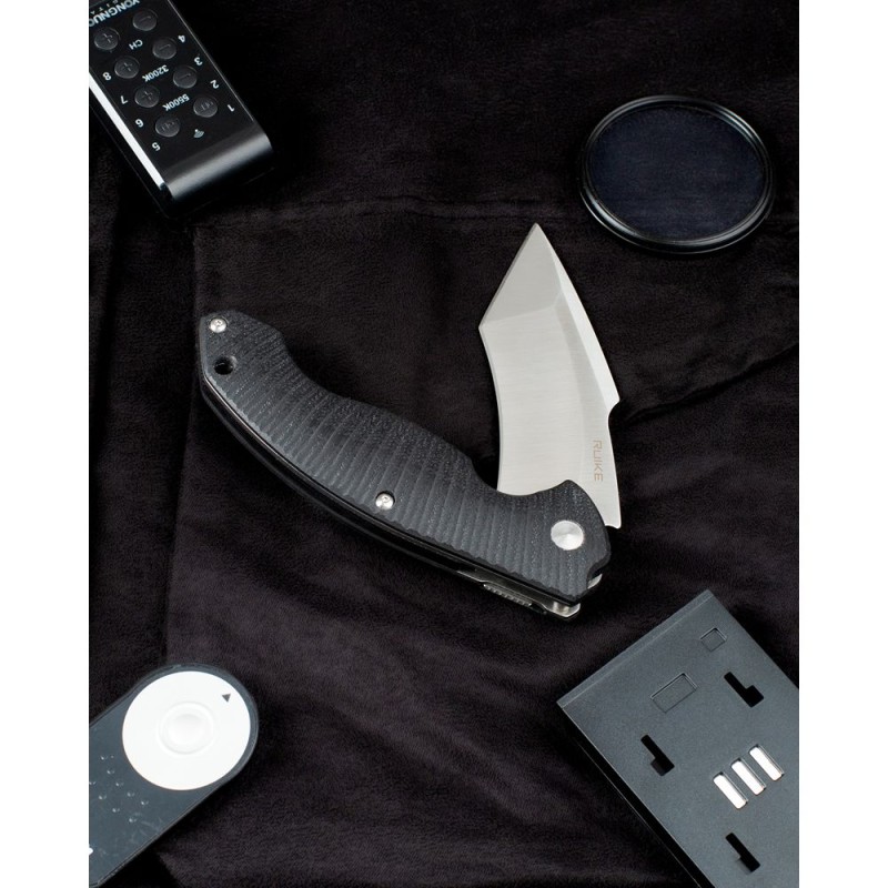 Ніж складаний туристичний Ruike P851-B, (8.9 см) 14C28N / G10 чорний