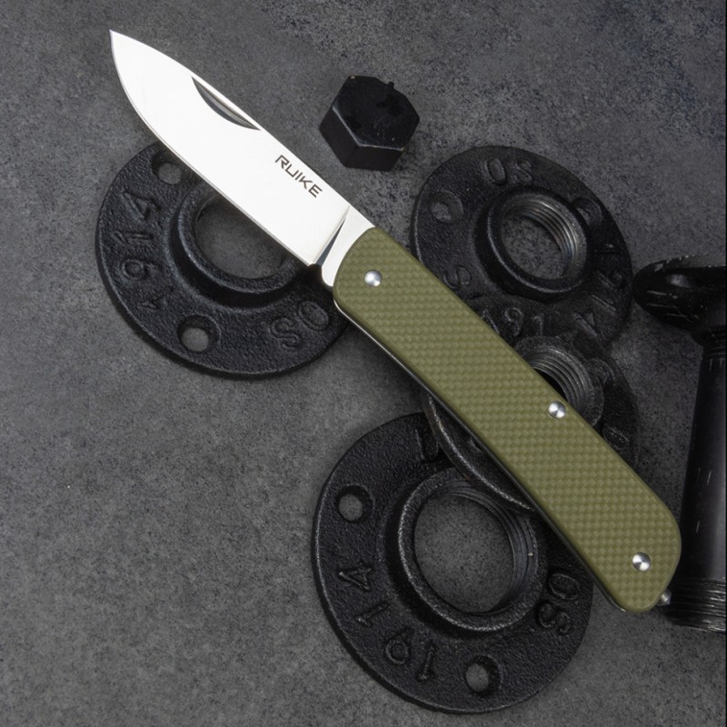 Багатофункціональний ніж Ruike Criterion L11, (8.5 см) 12C27 / G10 зелений, 3 інстр.