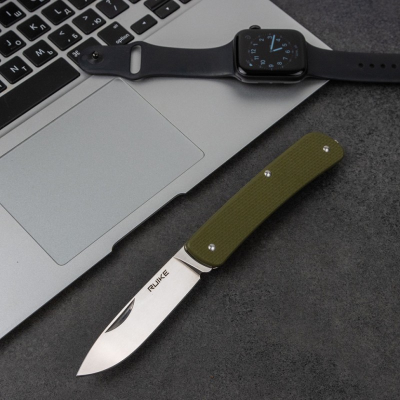Багатофункціональний ніж Ruike Criterion L11, (8.5 см) 12C27 / G10 зелений, 3 інстр.