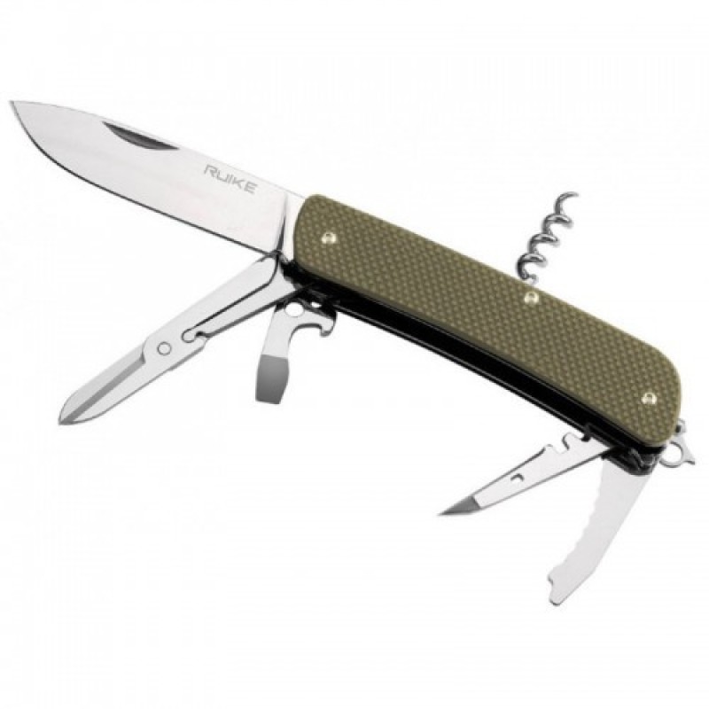 Багатофункціональний ніж Ruike Criterion L31, (8.5 см) 12C27 / G10 зелений, 18 інстр.