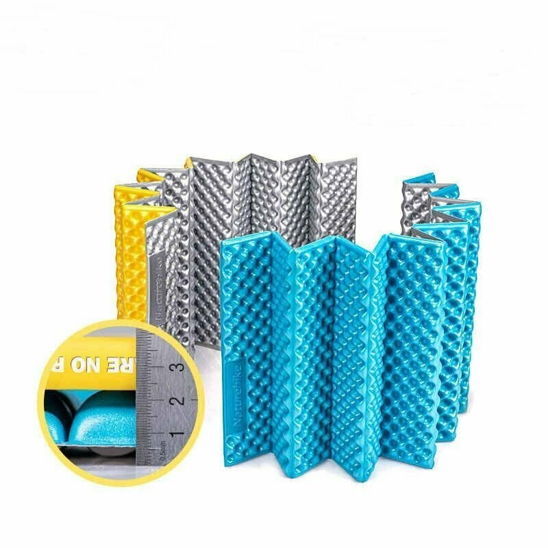 Килимок туристичний складаний одномісний IXPE Naturehike Thickened NH20FCD07 кемпінговий з алюмінієвою плівкою, 187x56x2,5 см, блакитний