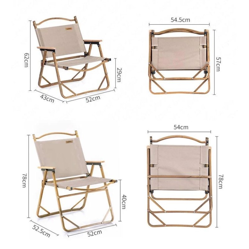 Крісло складане Naturehike MW02 NH19Y002-D, 600D Oxford / алюміній, р-р S, бежевий
