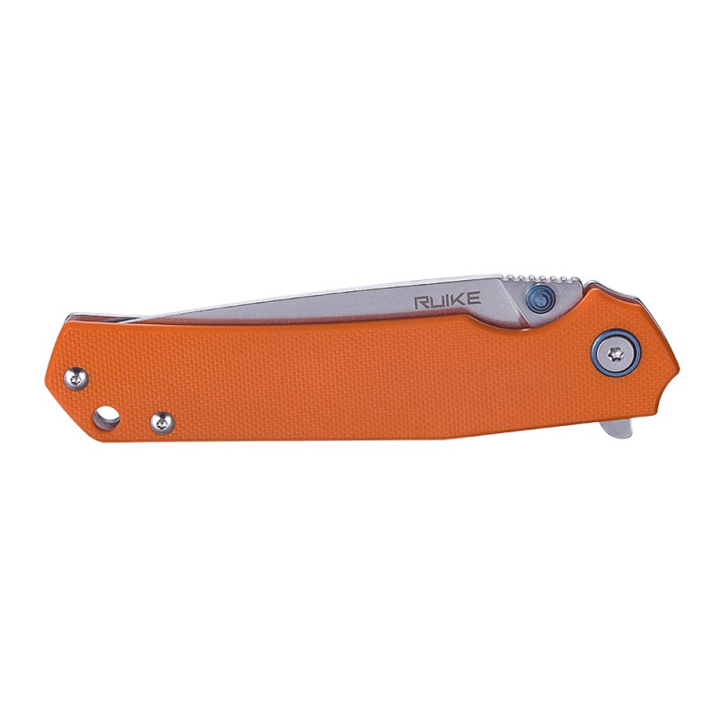 Ніж складаний туристичний Ruike P801-J, (8.6 см) 14C28N /  G10 помаранчевий