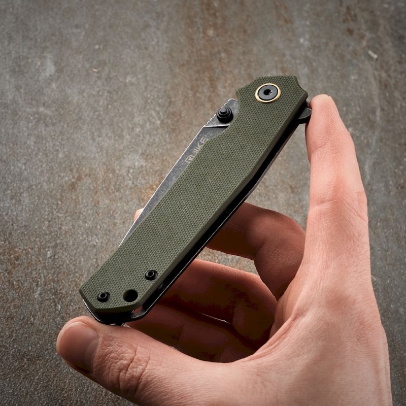 Ніж складаний туристичний Ruike P801-G, (8.6 см) 14C28N / G10 оливковий