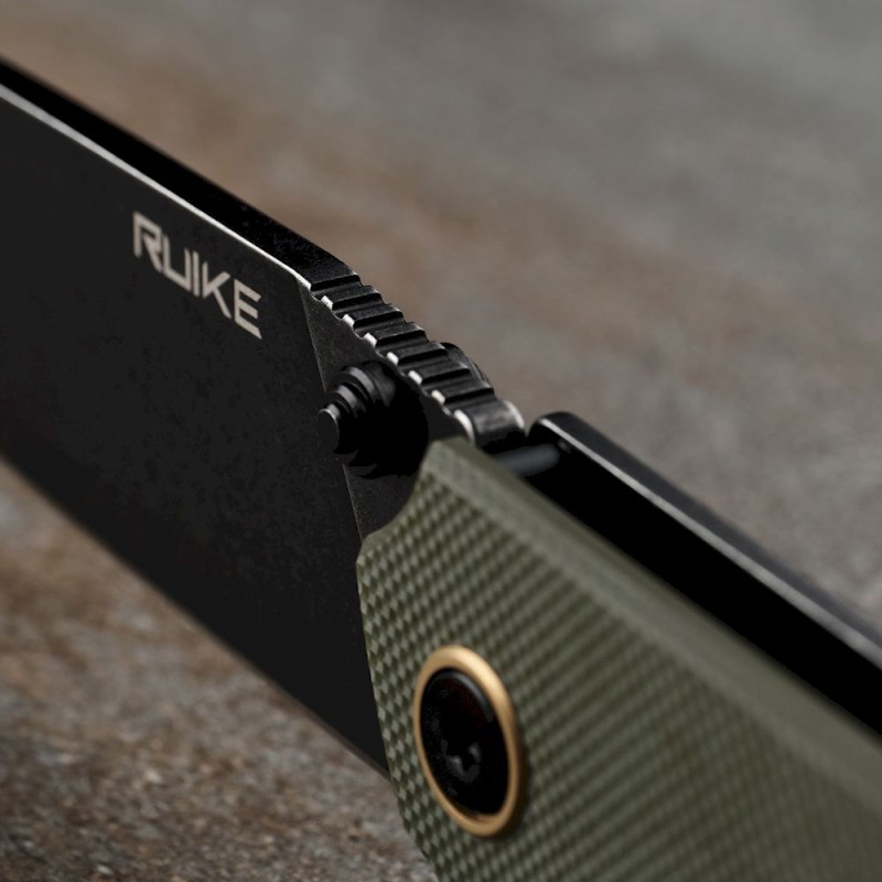 Ніж складаний туристичний Ruike P801-G, (8.6 см) 14C28N / G10 оливковий