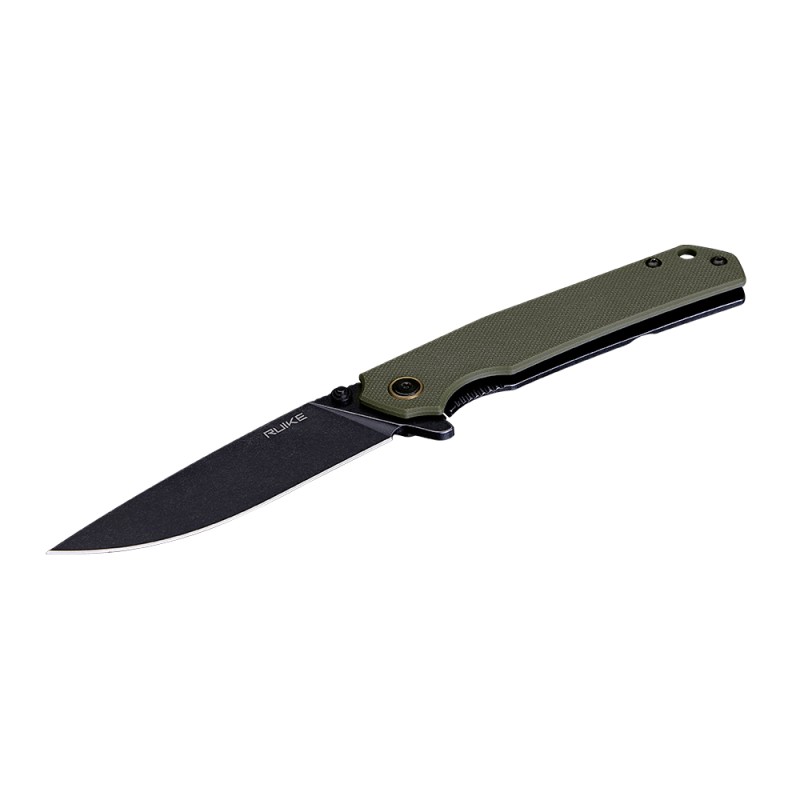 Ніж складаний туристичний Ruike P801-G, (8.6 см) 14C28N / G10 оливковий