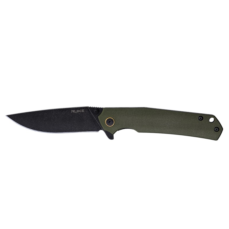 Ніж складаний туристичний Ruike P801-G, (8.6 см) 14C28N / G10 оливковий