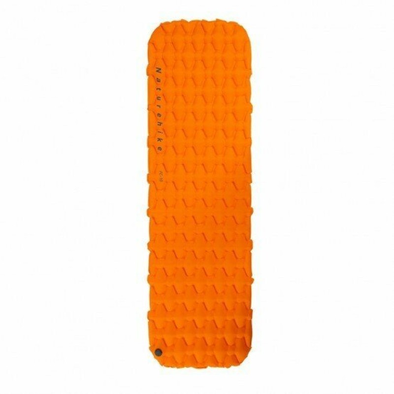 Матрац туристичний надувний одномісний Naturehike FC-10 NH19Z032-P, 195x59x6.5 см, помаранчевий для кемпінгу