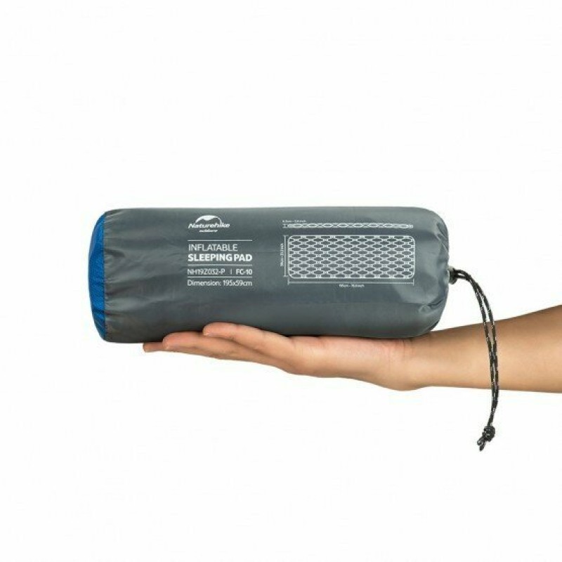 Матрац туристичний надувний одномісний Naturehike FC-10 NH19Z032-P, 195x59x6.5 см, помаранчевий для кемпінгу