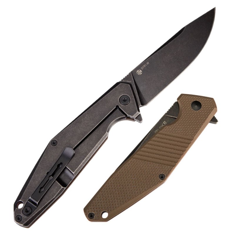 Ніж складаний туристичний Ruike D191-W, (9.2 см) 8Cr13Mov / G10 + steel 420 коричневий