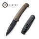 Ніж складаний туристичний Civivi Cetos, (8.8 см) 14C28N / Micarta & Stainless коричневий