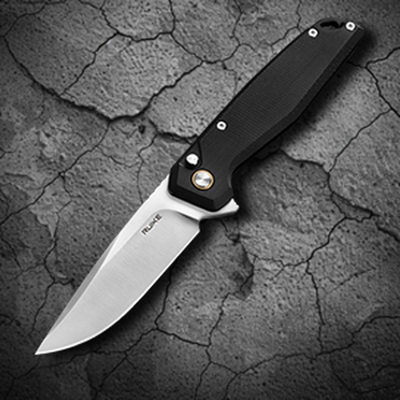 Ніж складаний туристичний Ruike P873-MB, (8.8 см)14C28N / G10 чорний