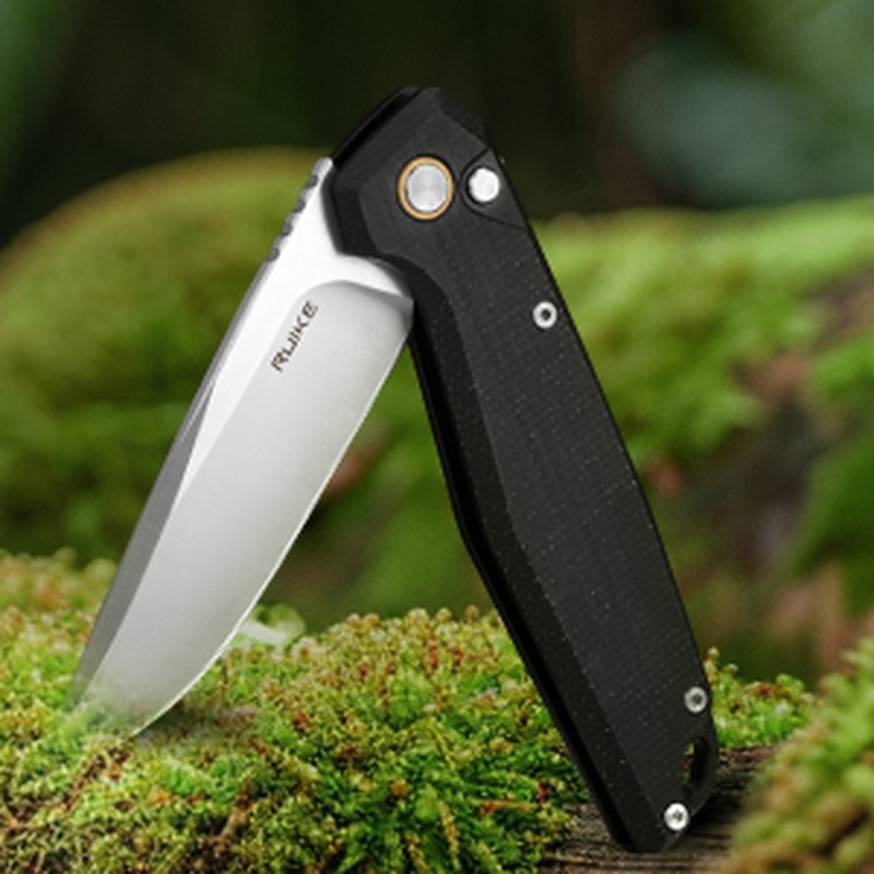Ніж складаний туристичний Ruike P873-MB, (8.8 см)14C28N / G10 чорний