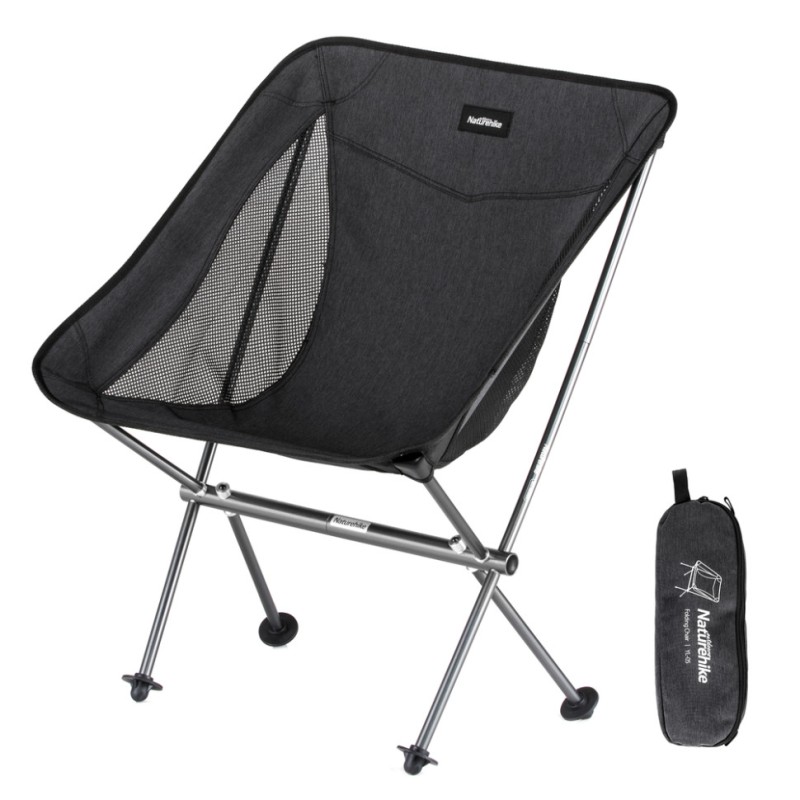 Стілець складаний Naturehike Stellaluna L04 CNK2450JJ015, розмір M, алюміній, чорний