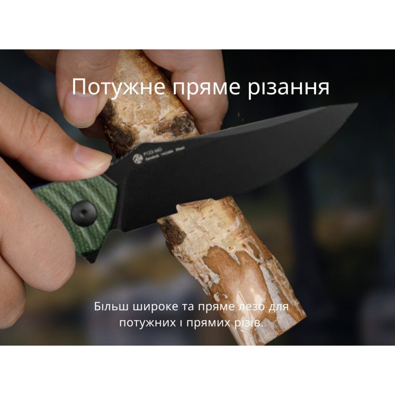 Ніж складаний туристичний Ruike P123-MG, (9.2 см) 14C28N / мікарта темно-зелений