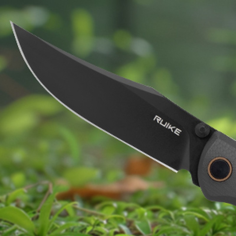 Ніж складаний туристичний Ruike P882-B, (8.5 см) 12С27 /  G10 чорний