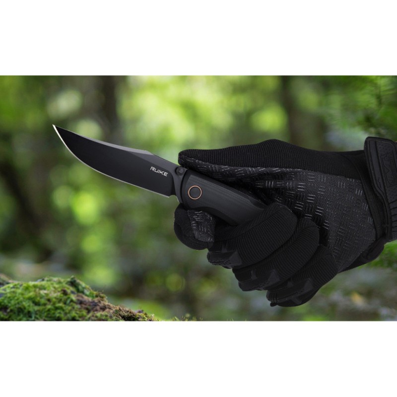 Ніж складаний туристичний Ruike P882-B, (8.5 см) 12С27 /  G10 чорний