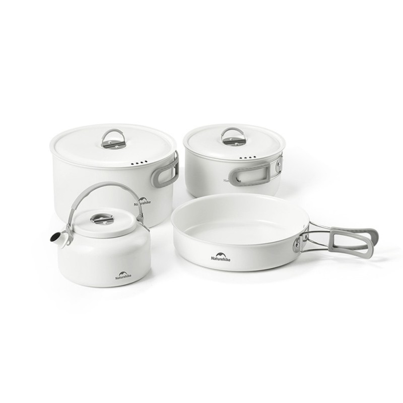 Чайник з керамічним антипригарним покриттям Naturehike CNK2450CF013 0,8 л, алюміній, білий
