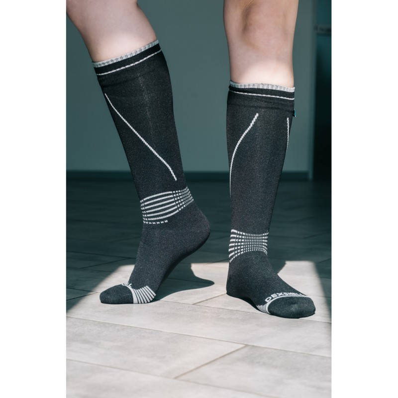 Водонепроникні шкарпетки Dexshell Longlite Socks 2.0, сірі полоски, розмір S (36-38)