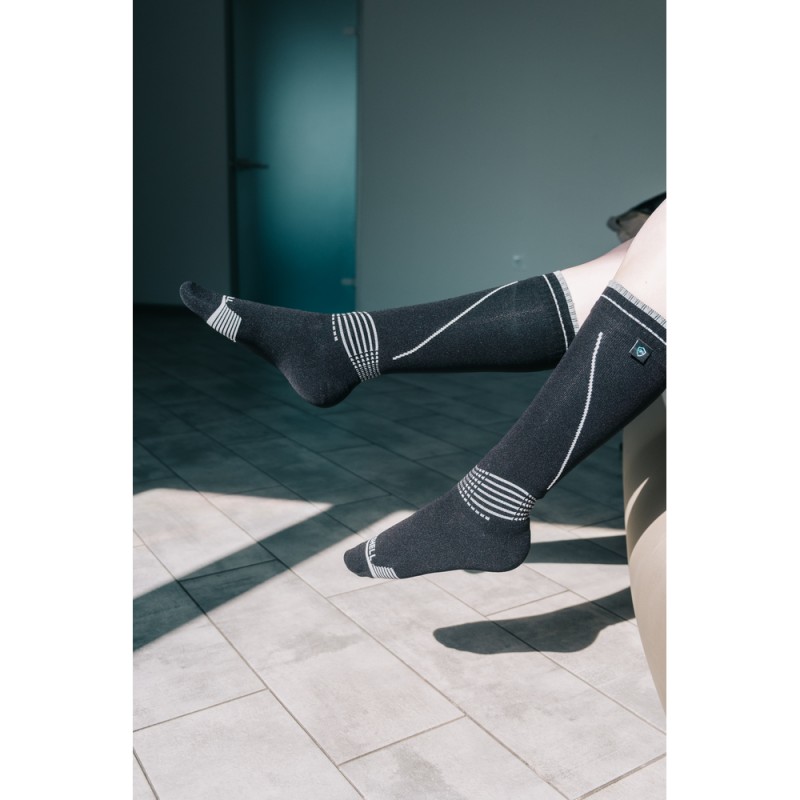 Водонепроникні шкарпетки Dexshell Longlite Socks 2.0, сірі полоски, розмір XL (47-49)