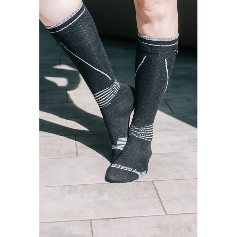 Водонепроникні шкарпетки Dexshell Longlite Socks 2.0, блакитні полоски, розмір L (43-46)