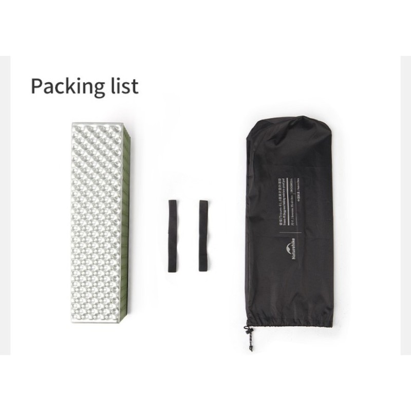 Килимок туристичний складаний двомісний IXPE Naturehike CNK2450WS044 з алюмінієвою плівкою, 200x120x1.8 см, оливковий