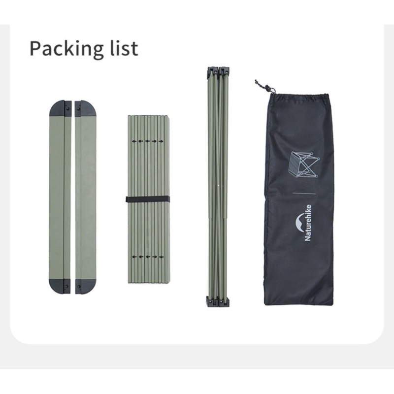 Складаний стіл Naturehike CNK2450JJ013, L, алюміній, сірий