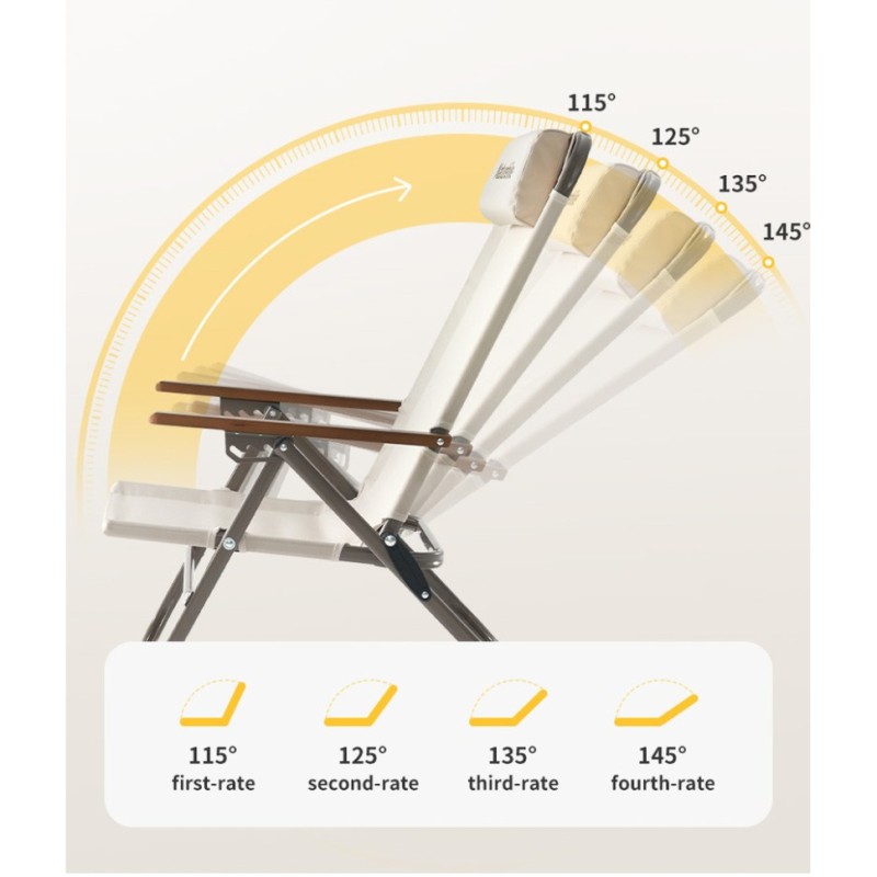Крісло складане з регульованим нахилом Naturehike CNK2550JJ012, вуглецева сталь, чорний