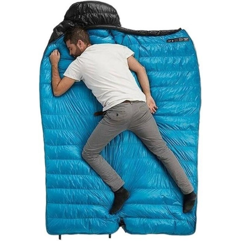 Спальник з натуральним пухом Naturehike CW700 CNK2450WS048, p-р M, чорно-блакитний