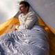 Спальник з натуральним пухом Naturehike CW700 CNK2450WS048, p-р L, чорно-блакитний