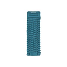 Матрац туристичний надувний одномісний  Naturehike CNK2550WS019, 200х60х6.5 см, синій із вбудованою помпою для надування