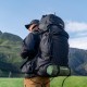 Матрац туристичний надувний одномісний  Naturehike CNK2550WS019, 200х60х6.5 см, синій із вбудованою помпою для надування
