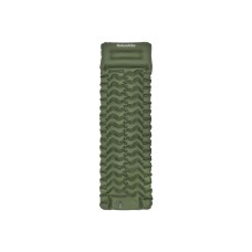 Матрац туристичний надувний одномісний  Naturehike CNK2550WS019, 200х60х6.5 см, зелений із вбудованою помпою для надування