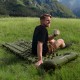 Матрац туристичний надувний двомісний Naturehike CNK2550WS019, 200х125х6.5 см, зелений із вбудованою помпою для надування