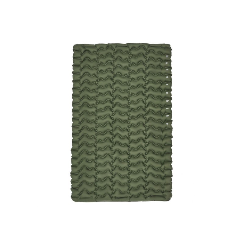 Матрац туристичний надувний двомісний  Naturehike CNK2550WS019, 200х125х6.5 см, зелений, для кемпінгу із мішком для надування