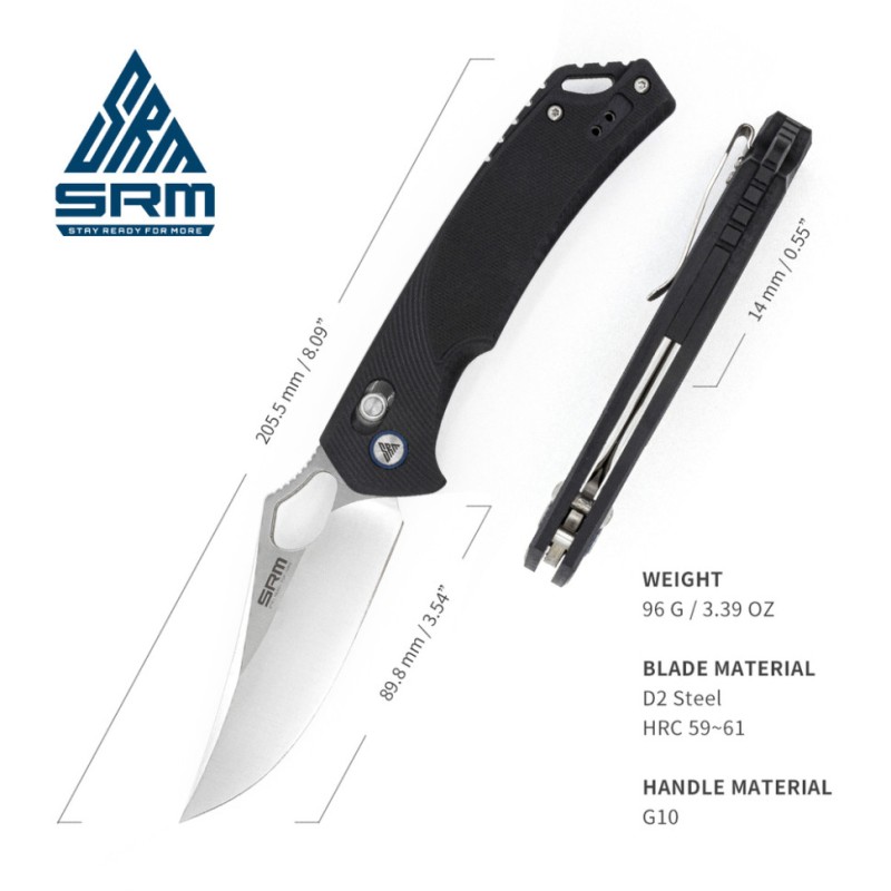 Ніж складаний SRM Retriever 9202, чорний