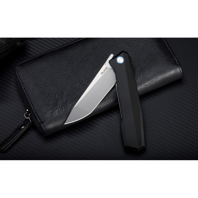 Ніж складаний туристичний Ruike P166-AB, (9.2 см) 14C28N / Aluminum чорний