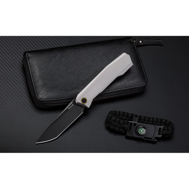 Ніж складаний туристичний Ruike P166-AК, (9.2 см) 14C28N / Aluminum сірий